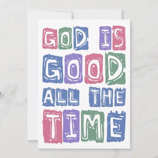 God is goed, altijd Retro geloof Kaart (Voorkant)