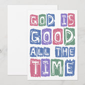 God is goed, altijd Retro geloof Kaart (Voorkant / Achterkant)