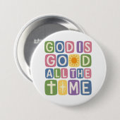 God is goed, altijd Retro geloof Ronde Button 7,6 Cm (Voorkant /achterkant)
