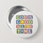 God is goed, altijd Retro geloof Ronde Button 7,6 Cm (Voorkant /achterkant)