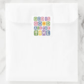 God is goed, altijd Retro geloof Vierkante Sticker (Tas)