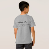 God is goed Christelijk Psalm 107:1 Schrift T-shirt (Achterkant volledig)