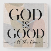 GOD IS GOED | Christelijk Vierkante Klok (Voorkant)