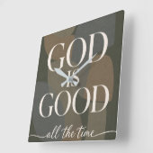 GOD IS GOED | Christelijk Vierkante Klok (Hoek)