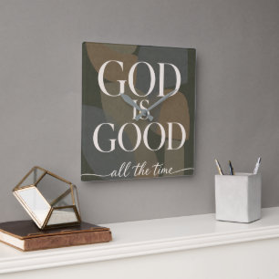 GOD IS GOED Christelijk Vierkante Klok