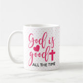 God is goed de hele tijd dat Polka Dot Christelijk Koffiemok (Links)