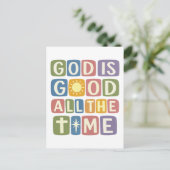 God is goed de hele tijd Retro geloof Briefkaart (Staand voorkant)