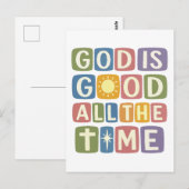 God is goed de hele tijd Retro geloof Briefkaart (Voorkant / Achterkant)