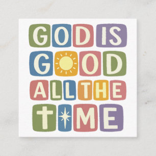 God is goed de hele tijd Retro geloof Informatiekaartje