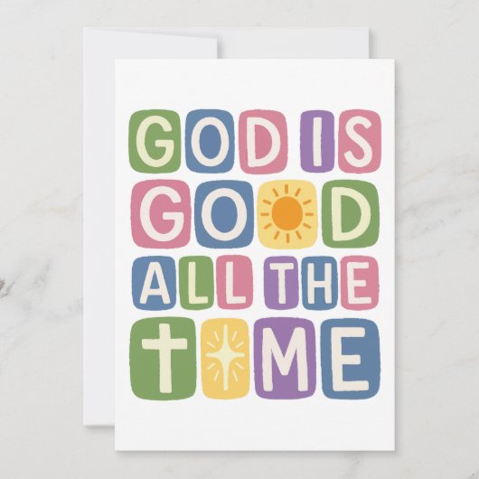 God is goed de hele tijd Retro geloof Kaart (Voorkant)