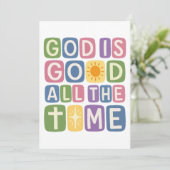 God is goed de hele tijd Retro geloof Kaart (Staand voorkant)