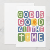 God is goed de hele tijd Retro geloof Kaart (Voorkant / Achterkant)