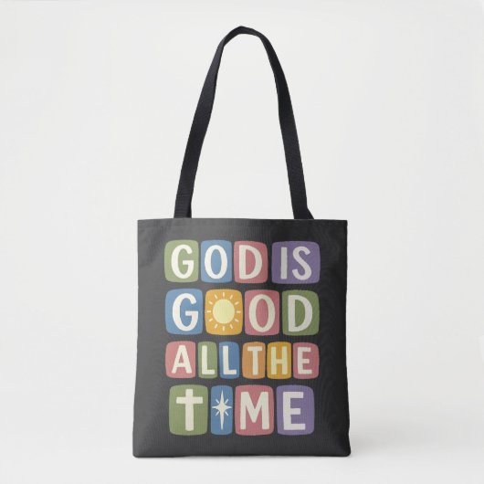 God is goed de hele tijd Retro geloof Tote Bag (Voorkant)