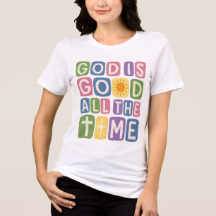 God is goed de hele tijd Retro geloof Tri-Blend Shirt