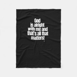 God is goed met mij en dat is alles! stic fleece deken