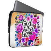 God is goed religieus citaat Elektronica Toegangst Laptop Sleeve (Voorkant Rechts)