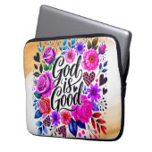God is goed religieus citaat Elektronica Toegangst Laptop Sleeve (Voorkant Links)