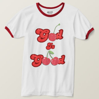 God is goed retro kersen t-shirt unisex