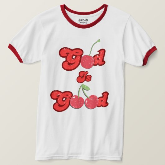 God is goed retro kersen t-shirt unisex (Design voorkant)