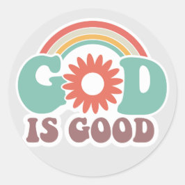 God is goed ronde sticker
