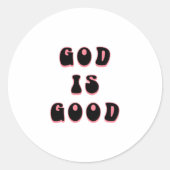 God is goed -  ronde sticker (Voorkant)