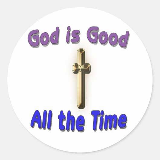 God is goed teken ronde sticker (Voorkant)