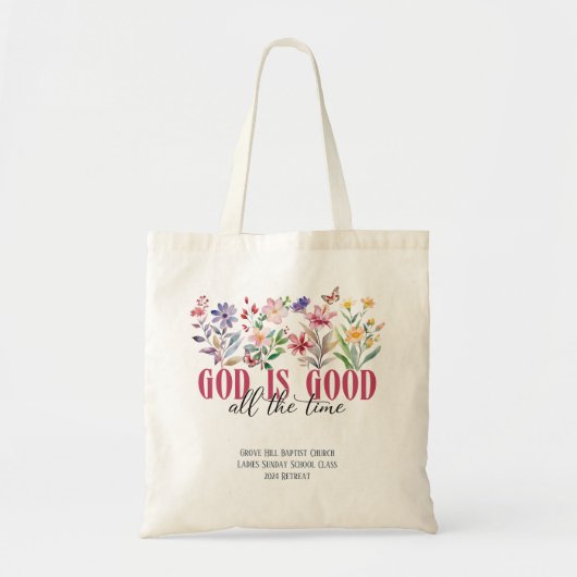 God is Goede Bijbel Zondag School Custom Tote Bag (Voorkant)