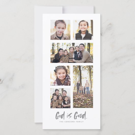 God is Goede religieuze Kerstmis foto collage kaar Feestdagenkaart (Voorkant)