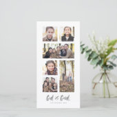 God is Goede religieuze Kerstmis foto collage kaar Feestdagenkaart (Staand voorkant)