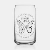 God is goede vlinder bloemen blikvorm glas (Achterkant)