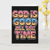 God Is Good All The Time Christian Ice Cream Drip  Kaart (Gele Bloem)