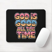 God Is Good All The Time Christian Ice Cream Drip Muismat (Met muis)