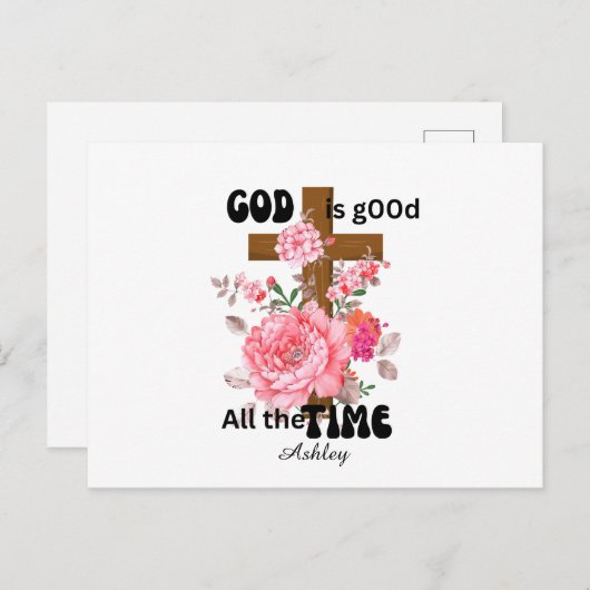 God is good all the time Christian saying Briefkaart (Voorkant / Achterkant)