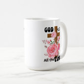 God is good all the time Christian saying Koffiemok (Voorkant rechts)