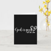 God Is Good All The Time Cross And Heart Christian Kaart (Gele Bloem)