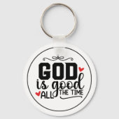 God Is Good All The Time Customizable Sleutelhanger (Voorkant)
