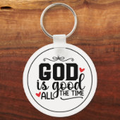 God Is Good All The Time Customizable Sleutelhanger (Voorkant)
