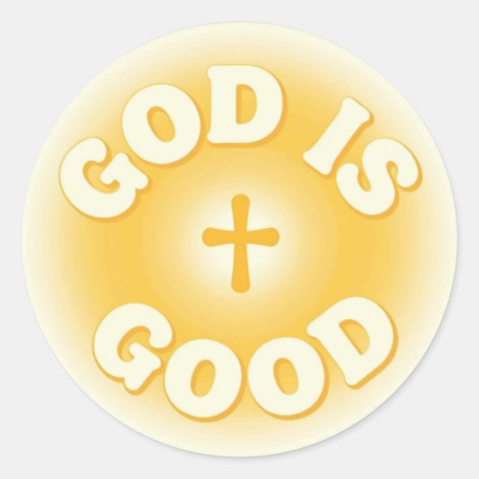 God is Good Classic Round Sticker (Voorkant)