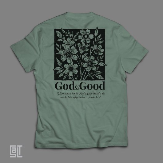 God Is Good Floral Scripture Inspirational Tri-Blend Shirt