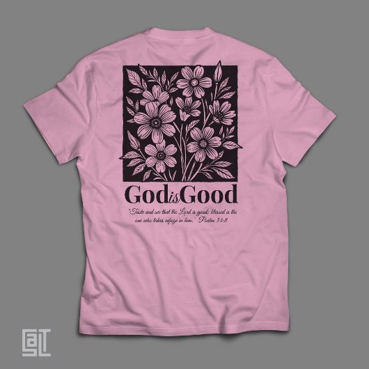 God Is Good Floral Scripture Inspirational Tri-Blend Shirt
