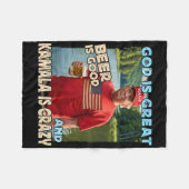 God Is Great Beer Is Good And Kamala Are Crazy Fun Fleece Deken (Voorkant (Horizontaal))