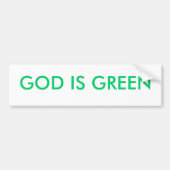 GOD IS GROEN BUMPERSTICKER (Voorkant)