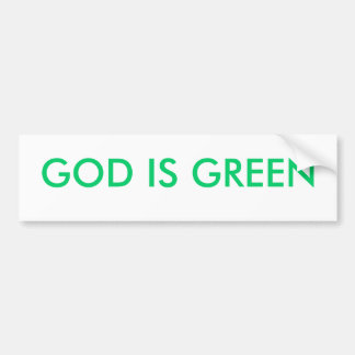 GOD IS GROEN BUMPERSTICKER