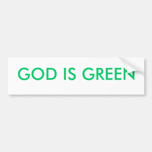 GOD IS GROEN BUMPERSTICKER (Voorkant)