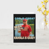 God Is Groot Bier Is Goed En Kamala Zijn Gek Gedoe Kaart (Gele Bloem)
