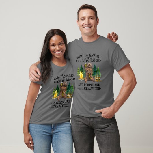God is groot bier is goed en mensen zijn gek t-shirt (Unisex)