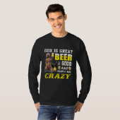 God is groot bier is goed en mensen zijn gek t-shirt (Voorkant volledig)