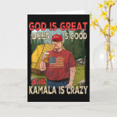 God Is Groot Bier Is Goed Kamala Is Grappig Komisc Kaart (Gele Bloem)