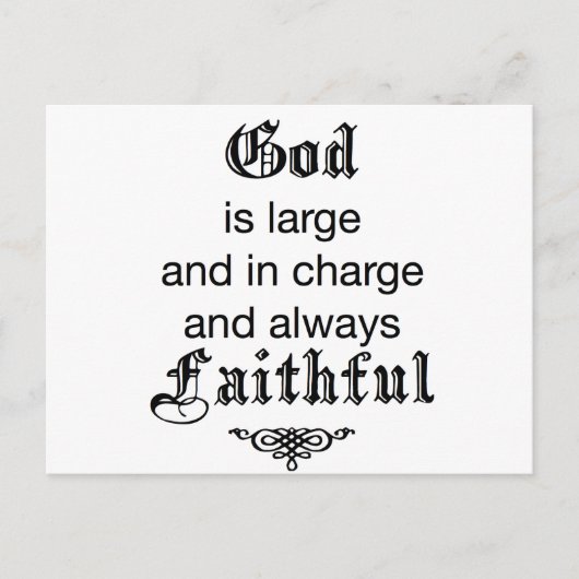 God is groot briefkaart (Voorkant)