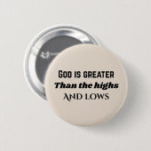 God is groot Christelijke typografie Knop Ronde Button 5,7 Cm (Voorkant /achterkant)